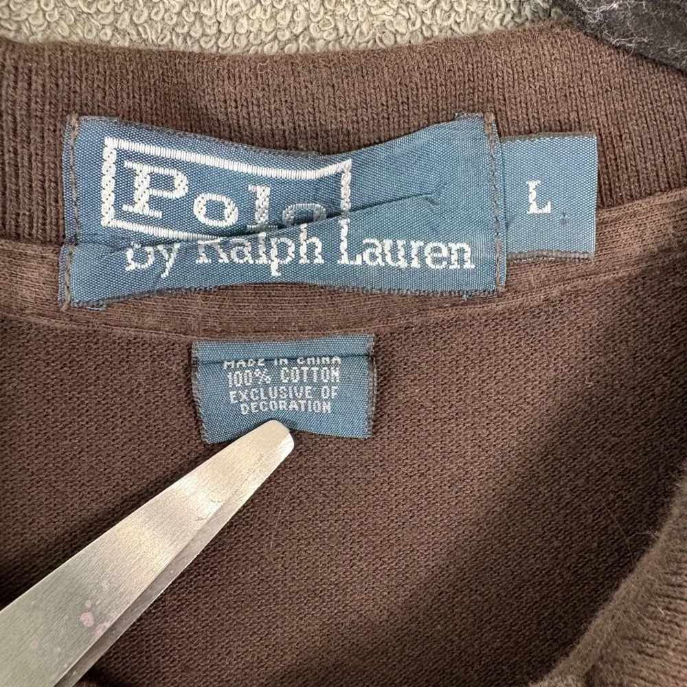 Polo Ralph Lauren Polo Shirt Mens L Brown Short Sleeve Pique Pony Logo Preppy